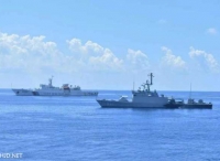 印尼军舰与中国海警船对峙现场曝光
