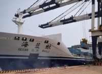 世界最大客箱船“海蓝鲸”轮投入中韩航线